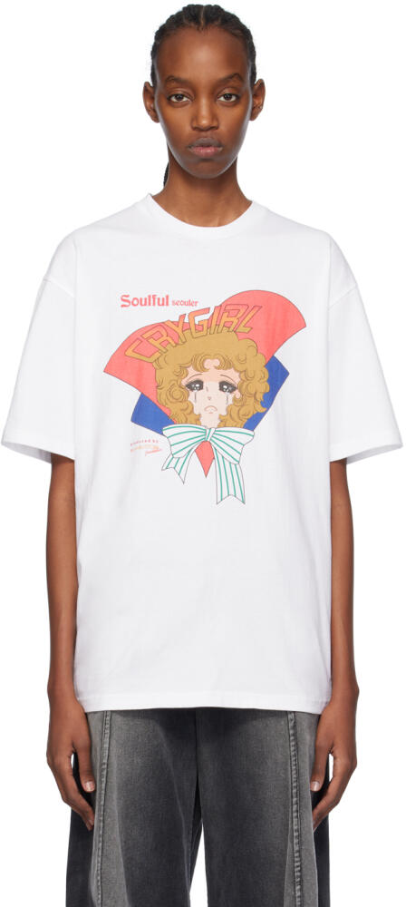 Pushbutton SSENSE Exclusive White Soulful Crying Girl T-Shirt Cover