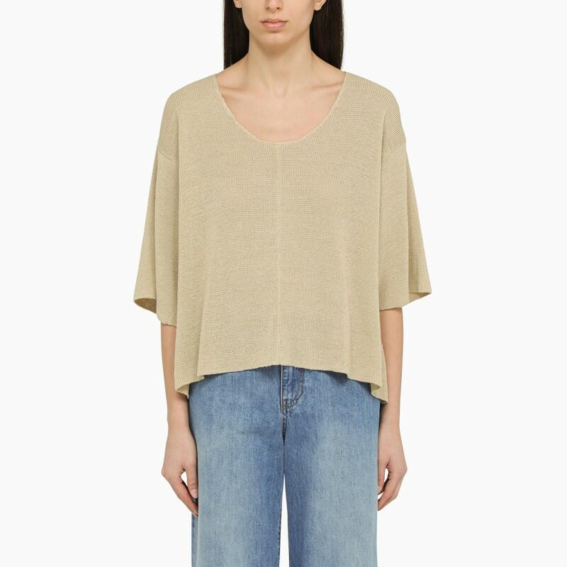 The Row Beige linen crew-neck sweater Cover