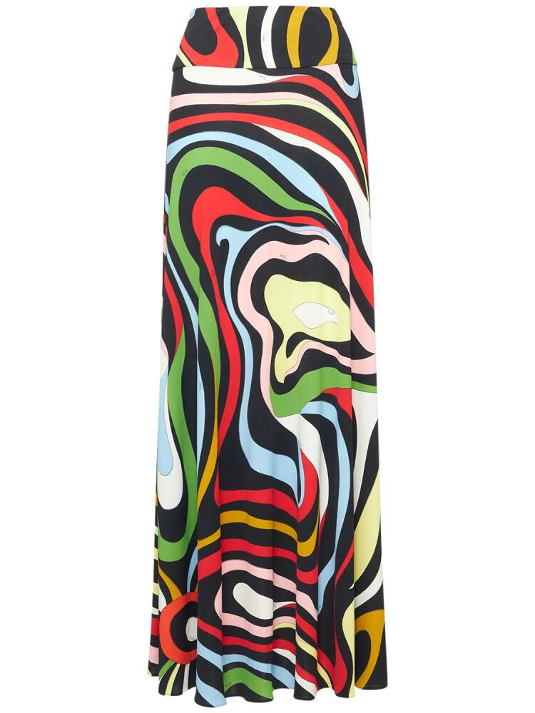 PUCCI Jersey Marmo Print Maxi Skirt Cover