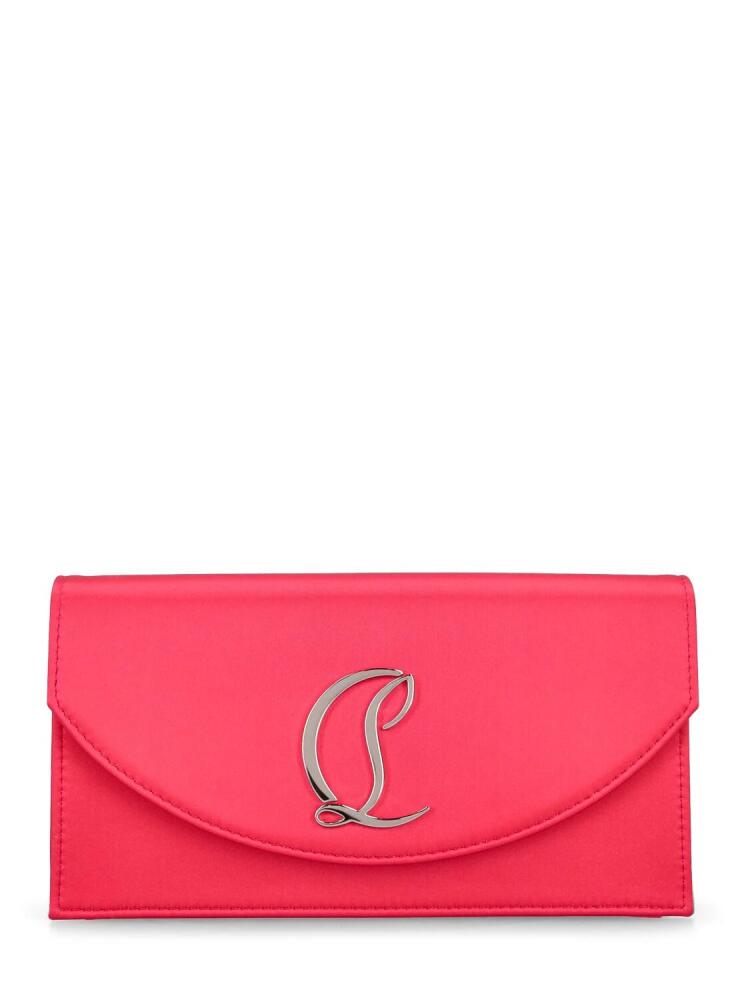 CHRISTIAN LOUBOUTIN Small Logo Crepe Satin Clutch Cover