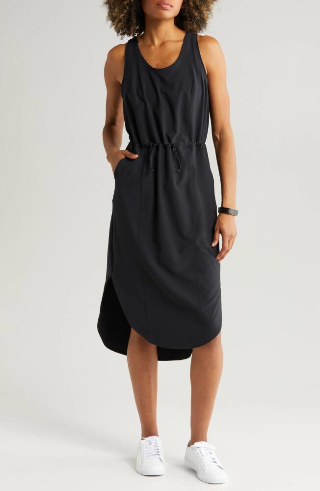 zella In Flight Drawcord Waist Dress in Black Cover