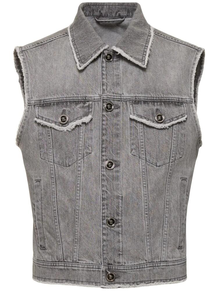 VERSACE Stonewashed Denim Vest Cover