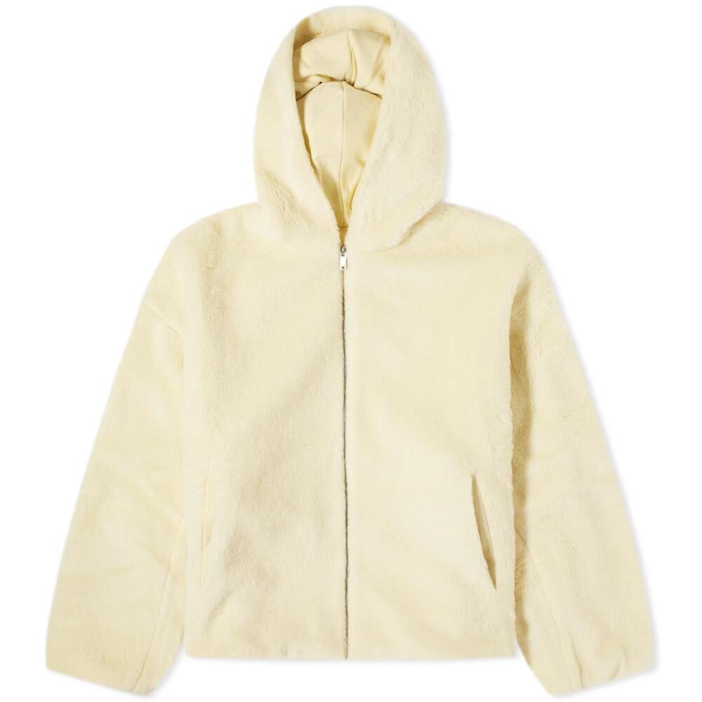 Pangaia Recycled Wool Fleece Reversible Bomber Jacket in Rind Yellow Cover