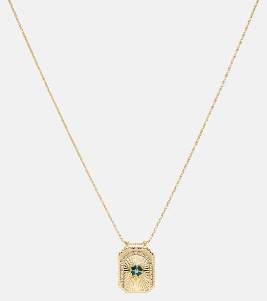 Marie Lichtenberg Clover Scapular 18kt gold necklace with diamonds Cover