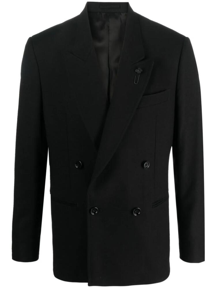 Lardini double-breasted wool blazer - Black Cover