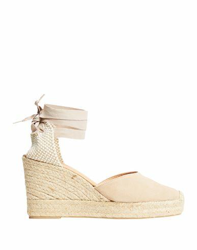 8 By Yoox Suede Leather Wedge Espadrilles Woman Espadrilles Beige Soft Leather Cover