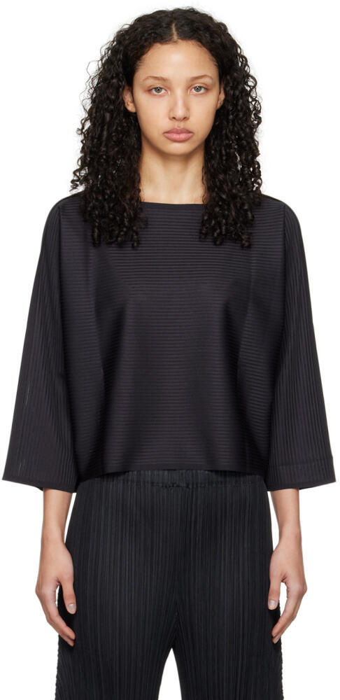 PLEATS PLEASE ISSEY MIYAKE Black A-Poc Long Sleeve T-Shirt Cover