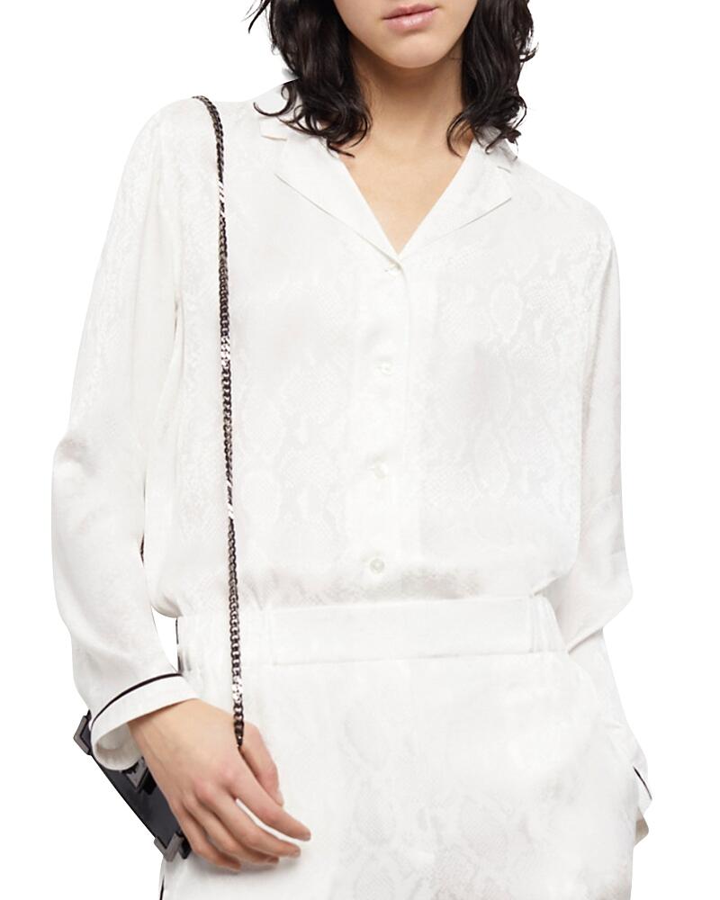 The Kooples Tonal Snake Print Jacquard Blouse Cover