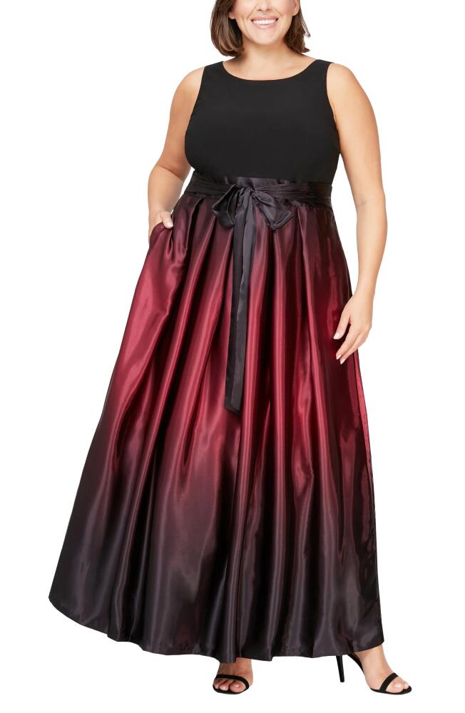 SL FASHIONS Ombrè Satin Gown in Fig Cover