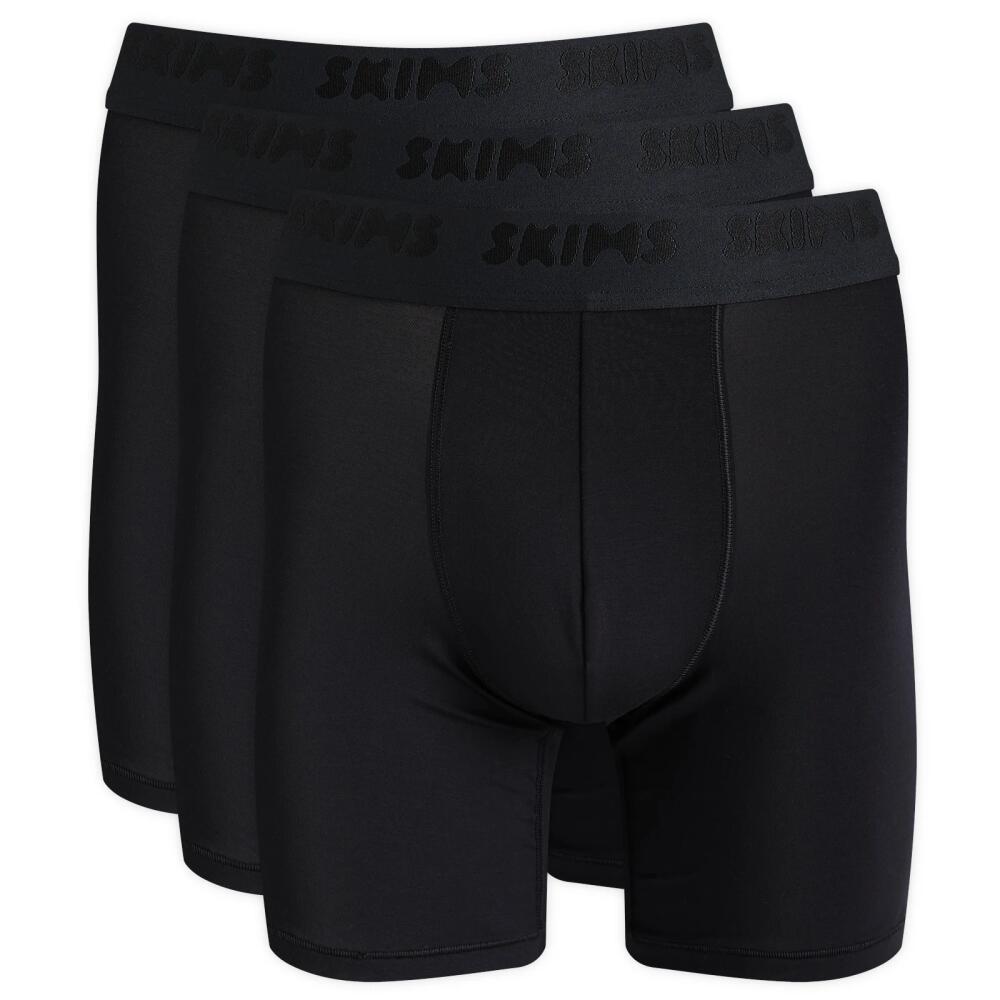 SKIMS Men's Cotton Boxer Brief 5" - 3-Pack in Obsidian Cover