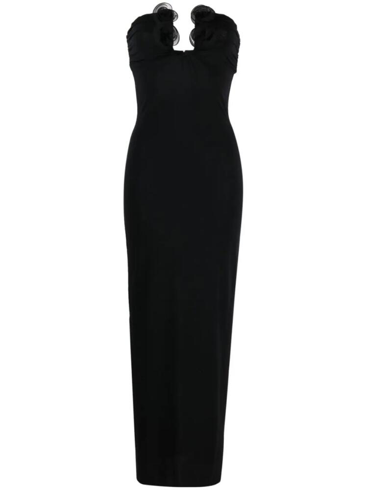 Magda Butrym floral-appliqué strapless maxi dress - Black Cover