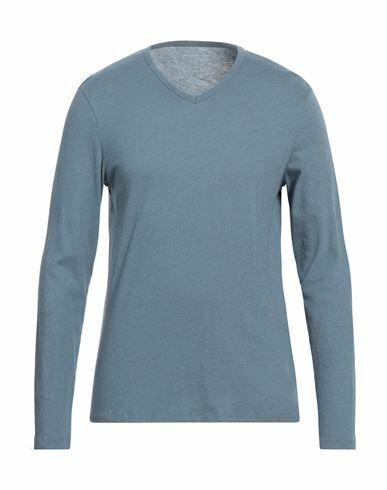 Majestic Filatures Man T-shirt Pastel blue Cotton, Cashmere Cover