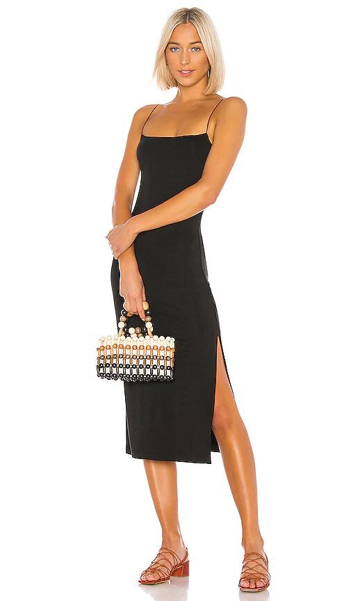 Enza Costa Strappy Side Slit Dress in Black Cover