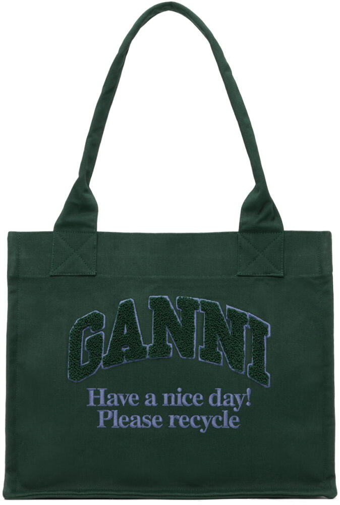 GANNI Green Large Canvas Tote Cover