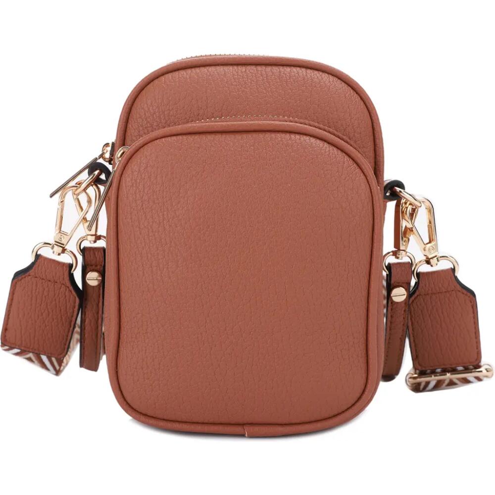 Mali + Lili Josephine Vegan Leather Crossbody Bag in Tan/Tri Cover