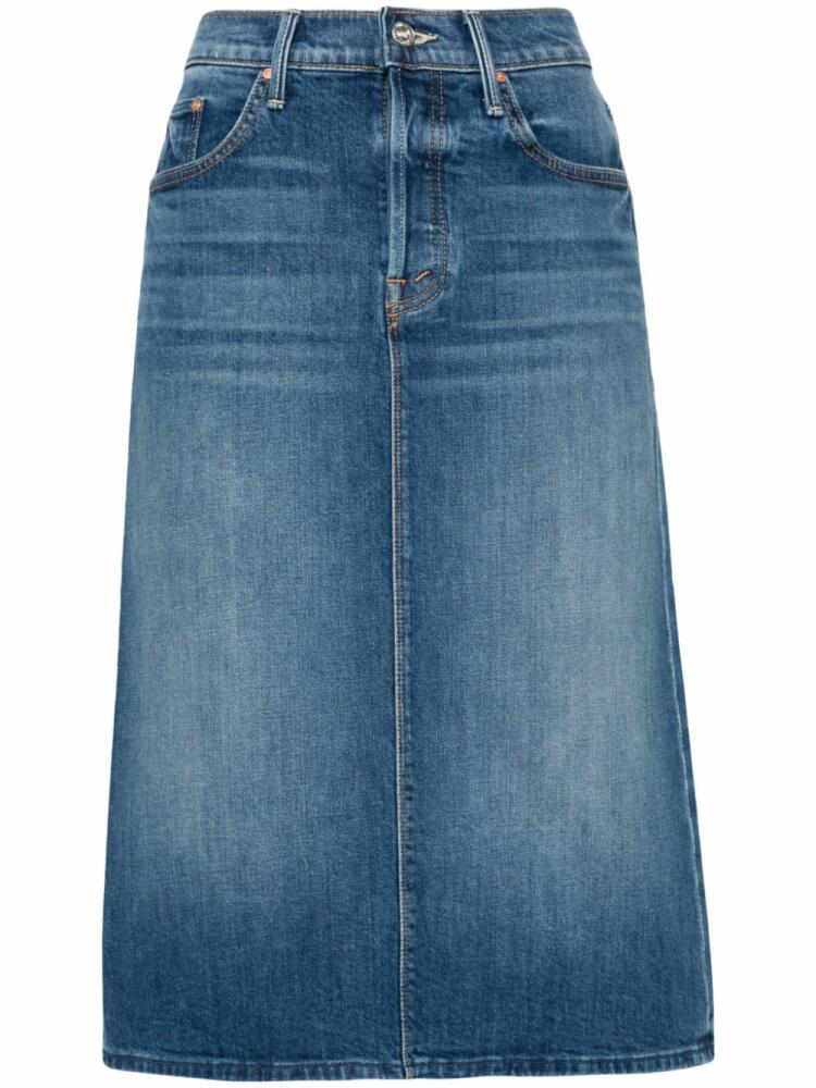 MOTHER high-rise denim midi skirt - Blue Cover