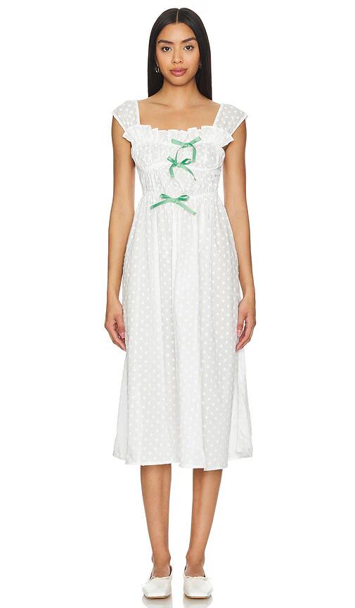 Yuhan Wang Ribbon Tied Cotton Dress in White Cover