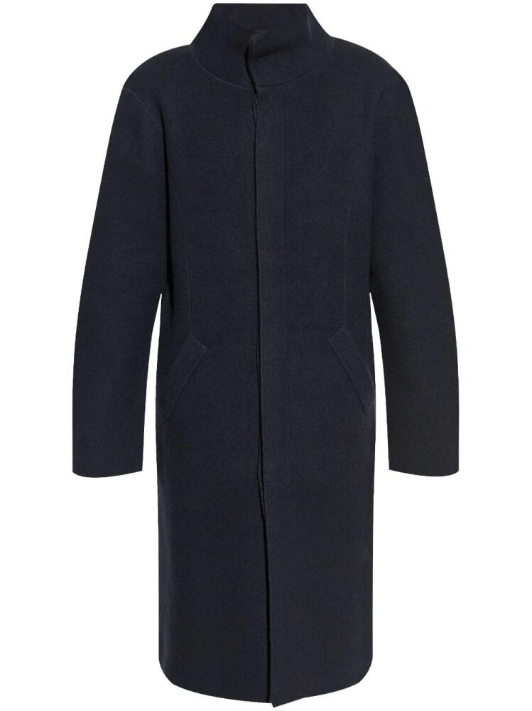 Emporio Armani concealed-fastening coat - Blue Cover