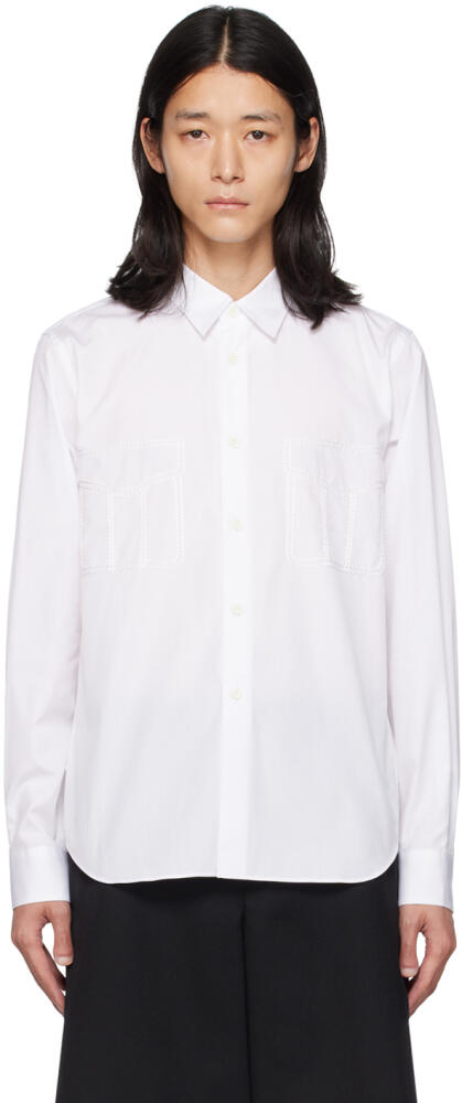 Black Comme des Garçons White Embroidered Shirt Cover