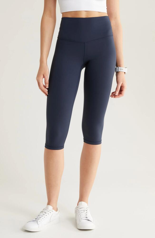 zella Studio Luxe High Waist Capri Leggings in Navy Sapphire Cover