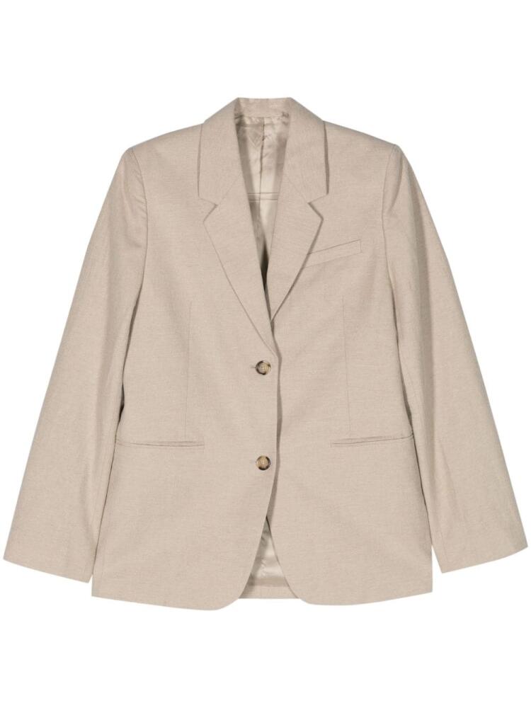 TOTEME single-breasted linen-blend blazer - Neutrals Cover