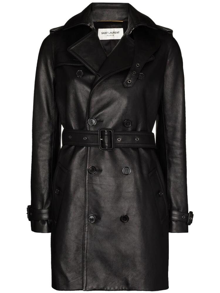 Saint Laurent leather trench coat - Black Cover