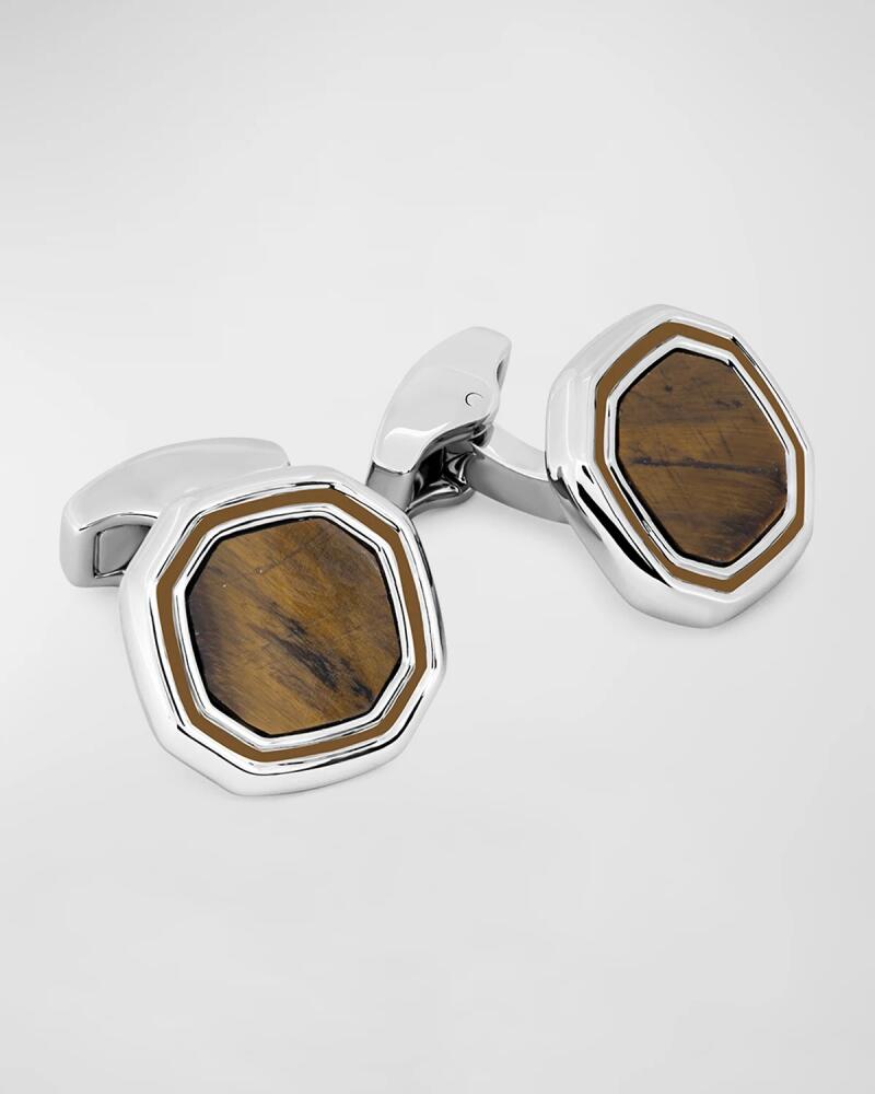 Tateossian Men's Tiger Eye Octagon Cufflinks Cover