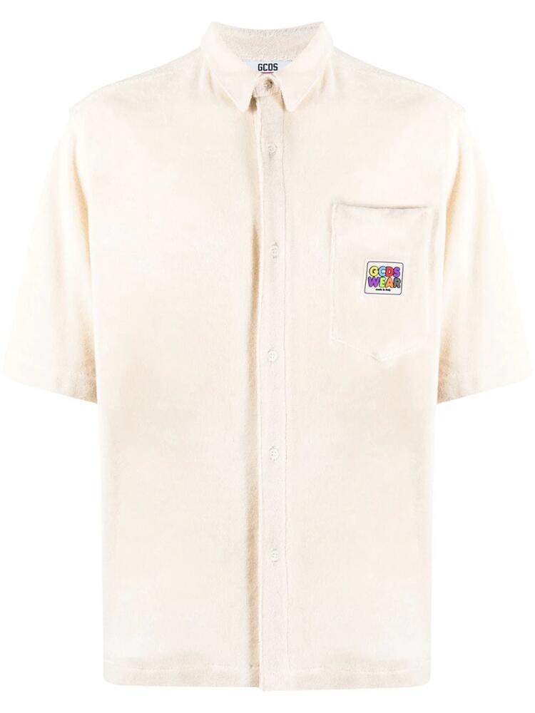 GCDS logo patch terry polo shirt - White Cover