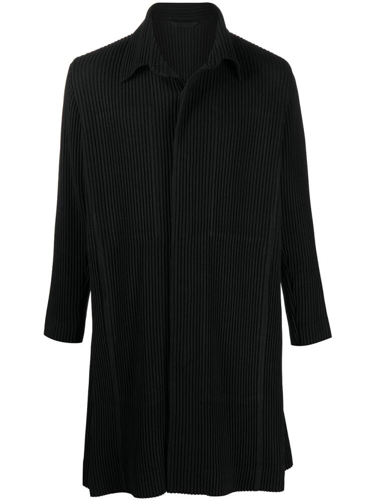 Homme Plissé Issey Miyake pleated button-up coat - Black Cover