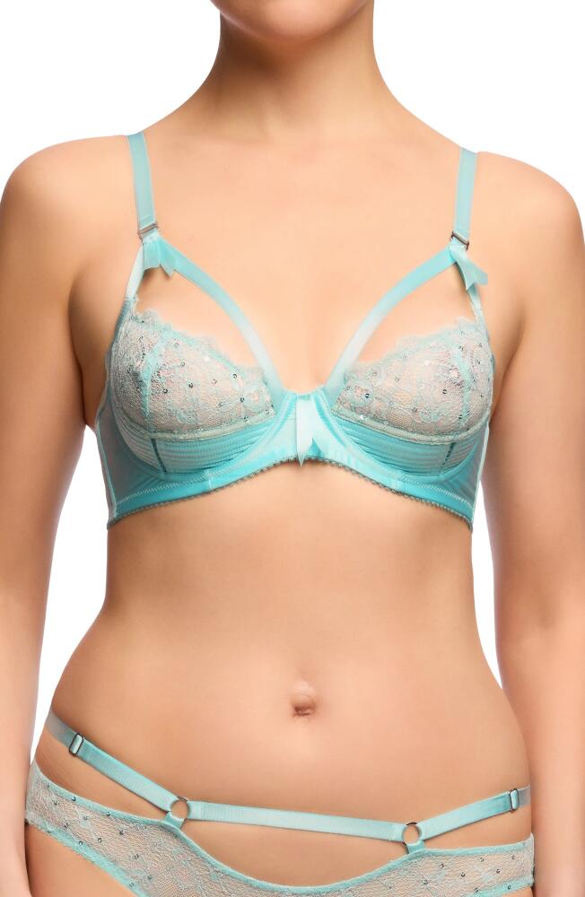 Dita Von Teese Madame X Underwire Bra in Powder Blue With Sequins Cover