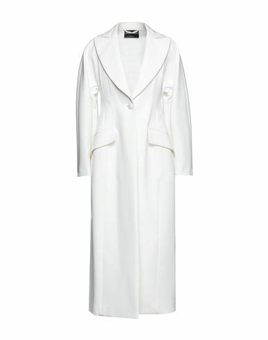 Emporio Armani Woman Overcoat & Trench Coat White Viscose, Virgin Wool, Elastane Cover