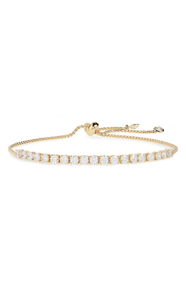 Nordstrom Cubic Zirconia Tennis Slider Bracelet in Clear/Gold Cover