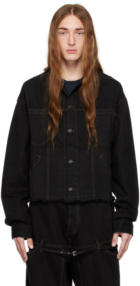 JACQUEMUS Black Le Chouchou 'La veste de Nîmes Criollo' Denim Jacket Cover