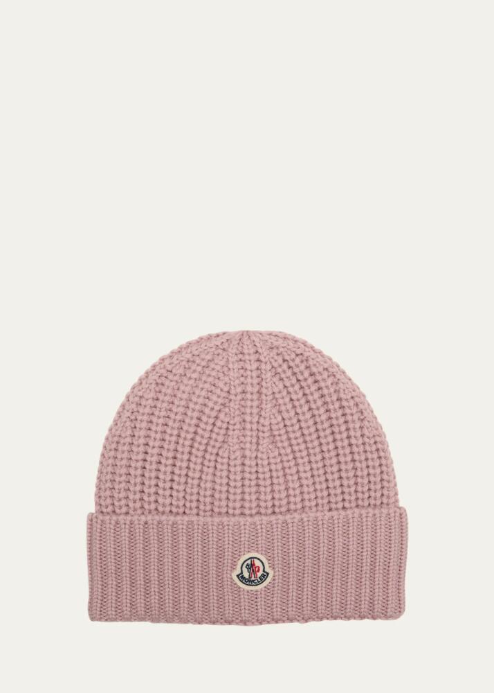 Moncler Ribbed Wool Logo Beanie Cover