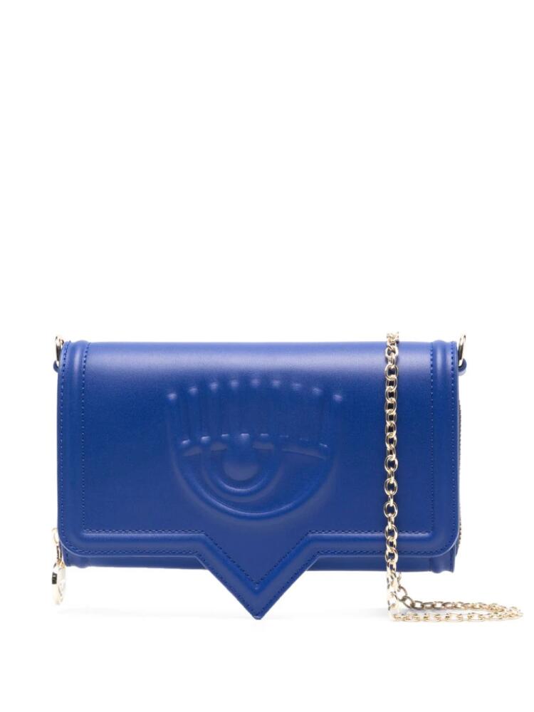 Chiara Ferragni Eyelike logo-embossed chain wallet - Blue Cover