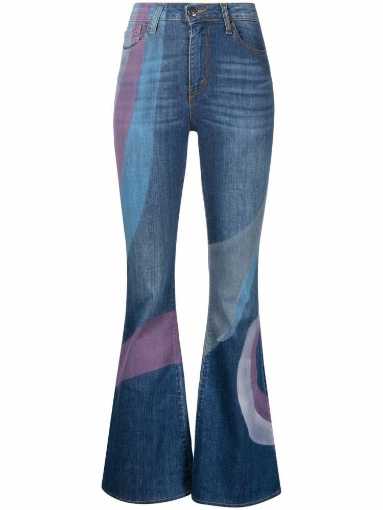 Madison.Maison Anita swirl-print flared jeans - Blue Cover