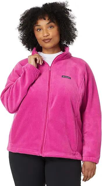 Columbia Plus Size Benton Springs Full Zip (Fuchsia) Women's Coat Cover