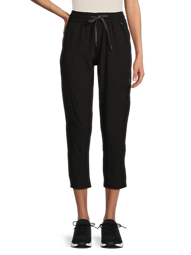 Avalanche Women's Ripstop Drawstring Cropped Pants - Black Cover