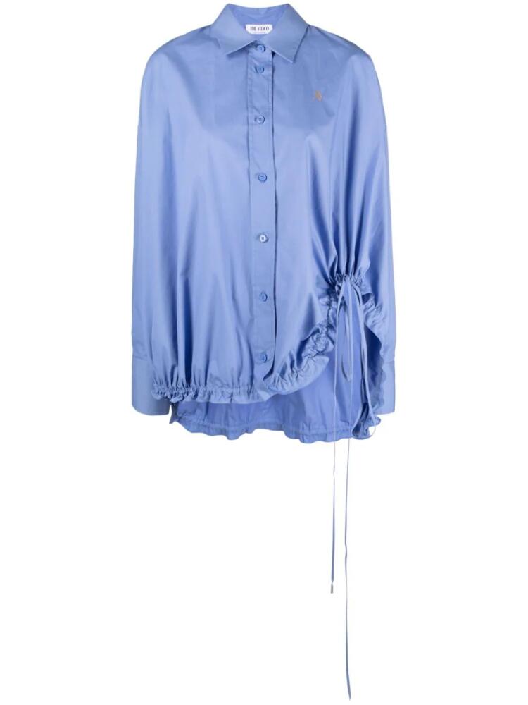 The Attico drawstring-hem cotton shirt - Blue Cover