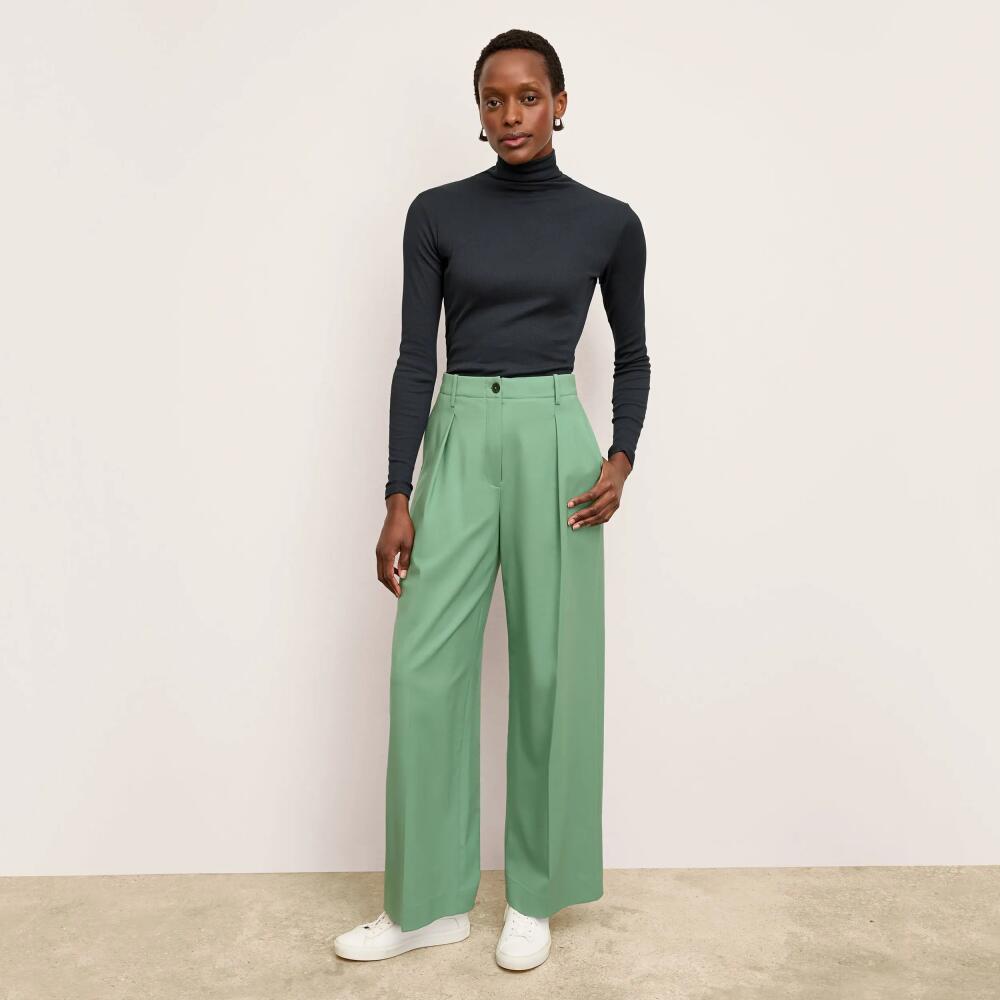 M.M.LaFleur Zuri Pant - Washable Wool Twill in Parisian Green Cover