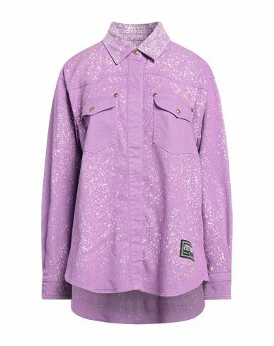 Versace Jeans Couture Woman Shirt Purple Cotton, Elastane Cover