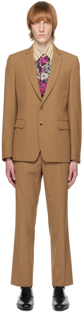 Dries Van Noten Brown Slim-Fit Suit Cover