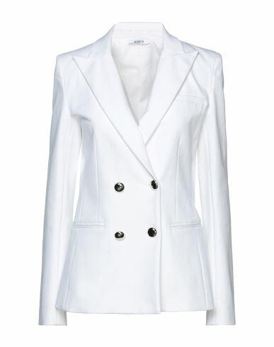 Amen Woman Blazer White Cotton, Elastane Cover