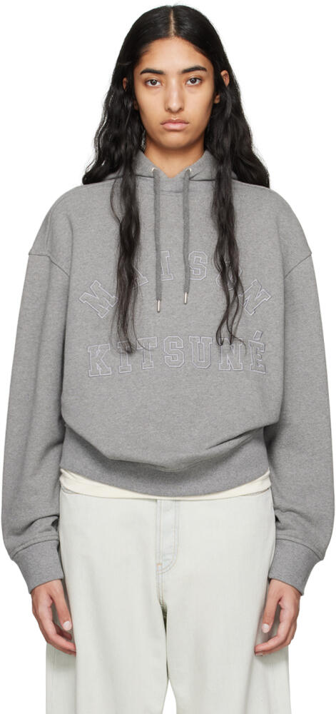 Maison Kitsuné Gray Varsity Hoodie Cover