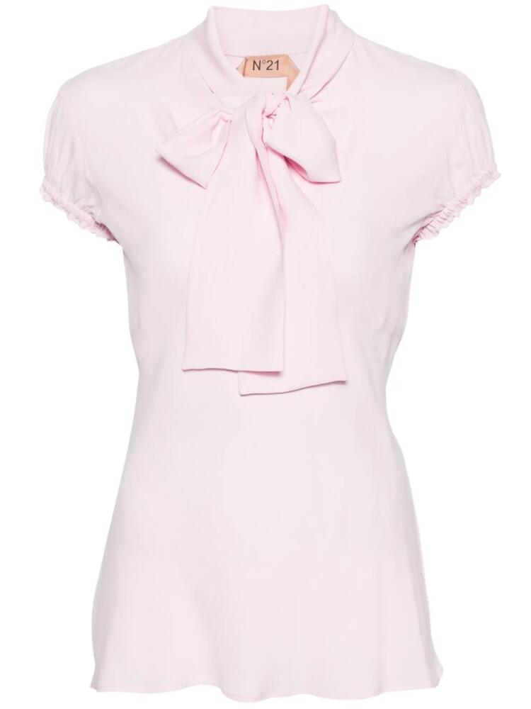 Nº21 crepe short-sleeved blouse - Pink Cover