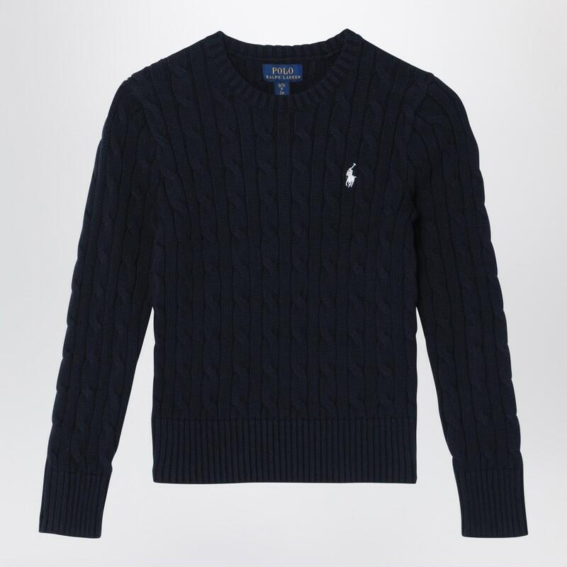 Polo Ralph Lauren Navy blue cotton cable-knit sweater Cover