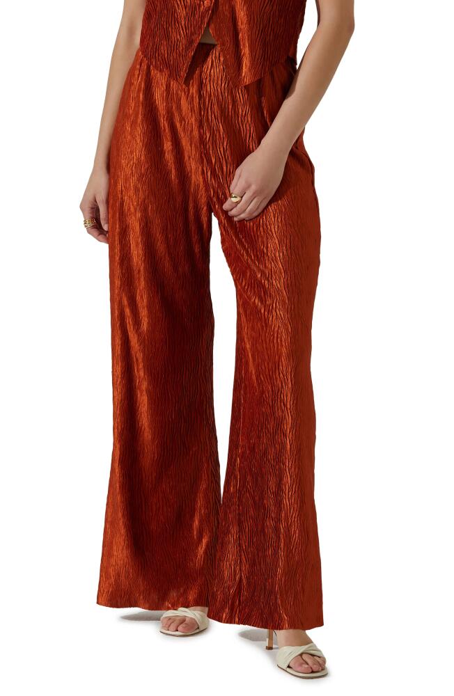 ASTR the Label Plissé Wide Leg Pants in Rust Cover