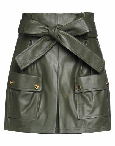 Red Valentino Woman Shorts & Bermuda Shorts Military green Lambskin Cover