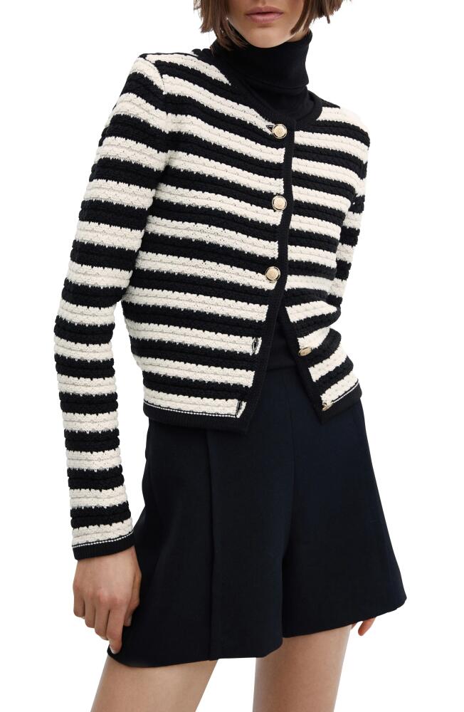 MANGO Stripe Cardigan in Off White Cover