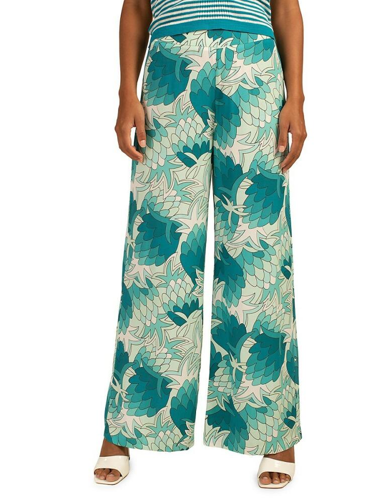 Trina Turk Women's Long Weekend Wide Leg Pants - Tranquil Turquoise Cover